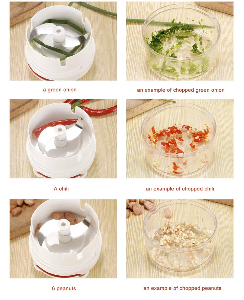 

Pull Garlic/Onion Chopper Crusher Press Manual Food Cutter Processor for Fruit Vegetables Meat Kitchen Tool Mini Food Chopper