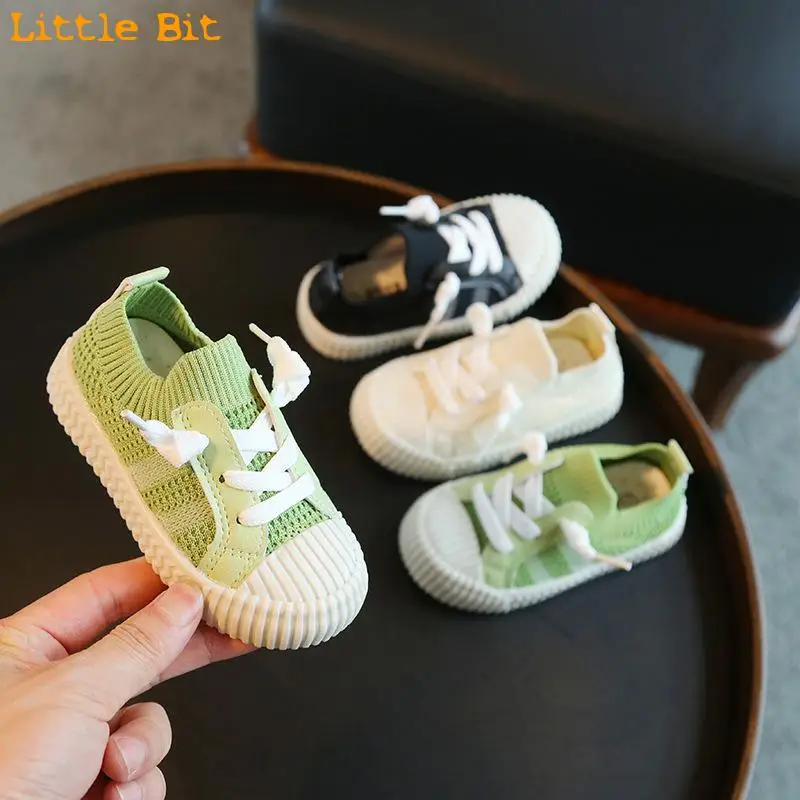 

Toddler Shoes 0-1 Year Old Baby Fly Woven Elastic Comfortable Mesh Parallel Bars Personality Trend Biscuit