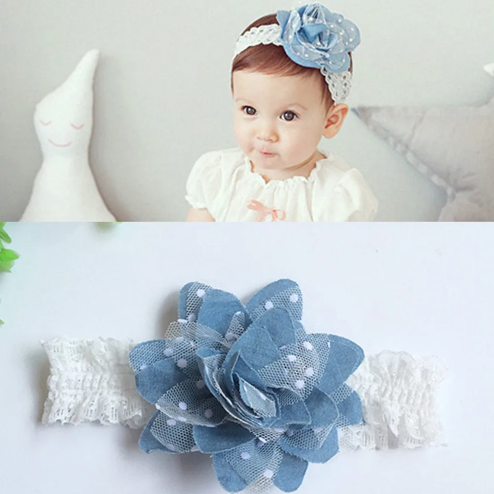 2019 модные джинсовые повязки на голову с цветами для маленьких девочек реквизит
