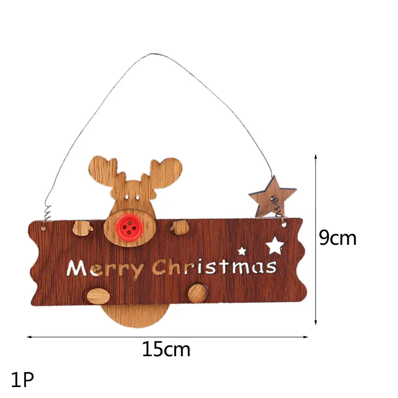 Multi Style Christmas Wooden Pendant Creative Wood Craft Ornaments DIY Chriatmas Tree Hanging Decoration Xmas Gift Supplies - Цвет: 1P-399-B01