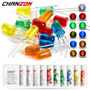 5 мм рассеянный светодиодный Диод комплект лампы светоизлучающий Диодная лампочка индикатор 5 мм белый красный синий зеленый оранжевый желтый 3 в DIY набор Ассорти