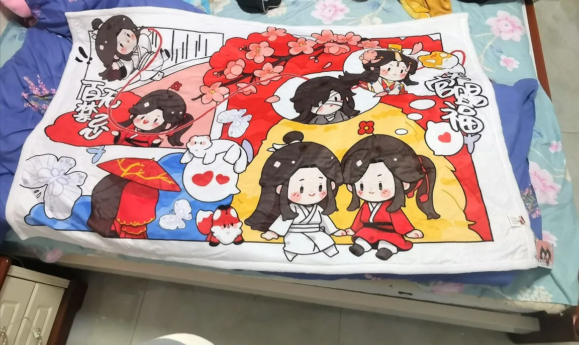 Фланелевое Одеяло аниме Tian Guan Ci Fu Hua Cheng Xie Lian Q утолщенное осенне-зимнее теплое