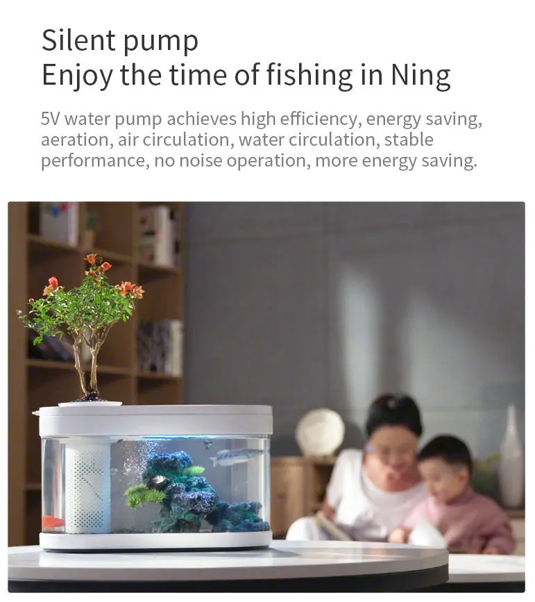 Xiaomi геометрический аквариум для рыб аквапоника экосистема маленький сад для воды экологический аквариум прозрачный аквариум
