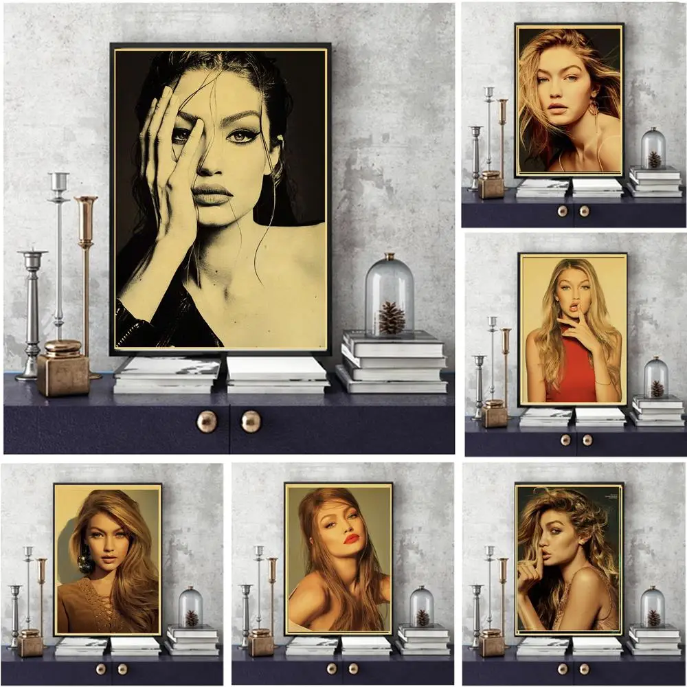 Gigi Hadid декоративная живопись/крафт-бумага/украшение стены/Бар плакат/Ретро плакат
