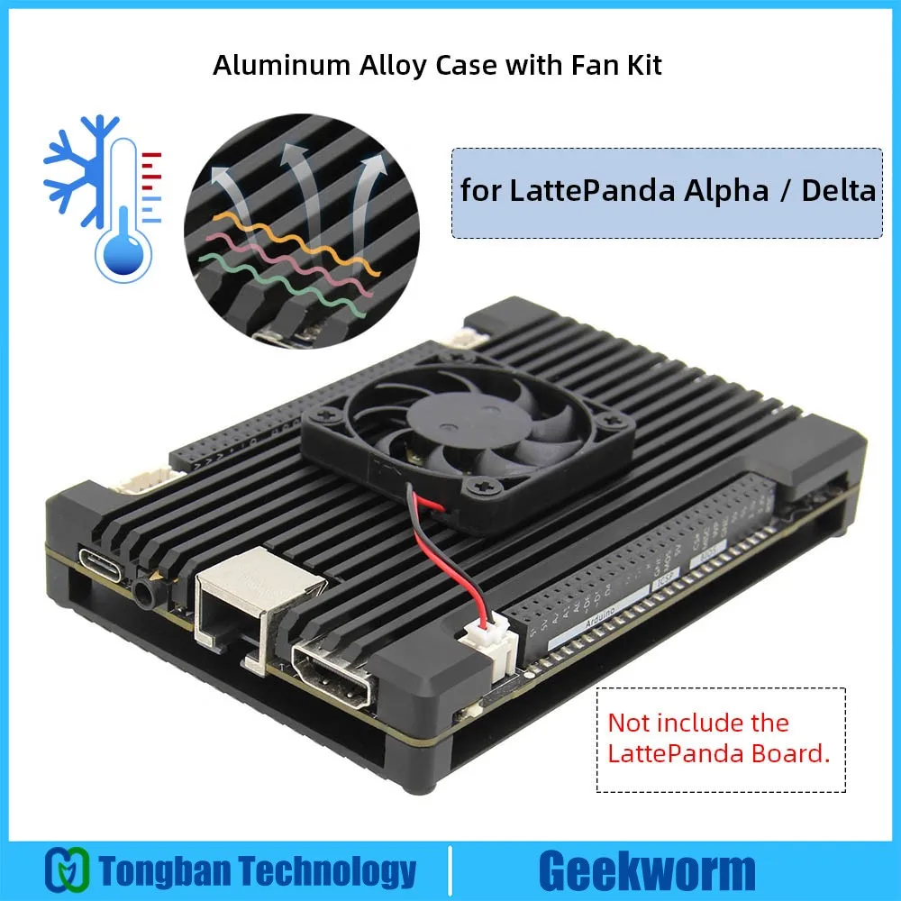 Чехол из алюминиевого сплава с охлаждающим вентилятором для LattePanda alpha / Delta корпус