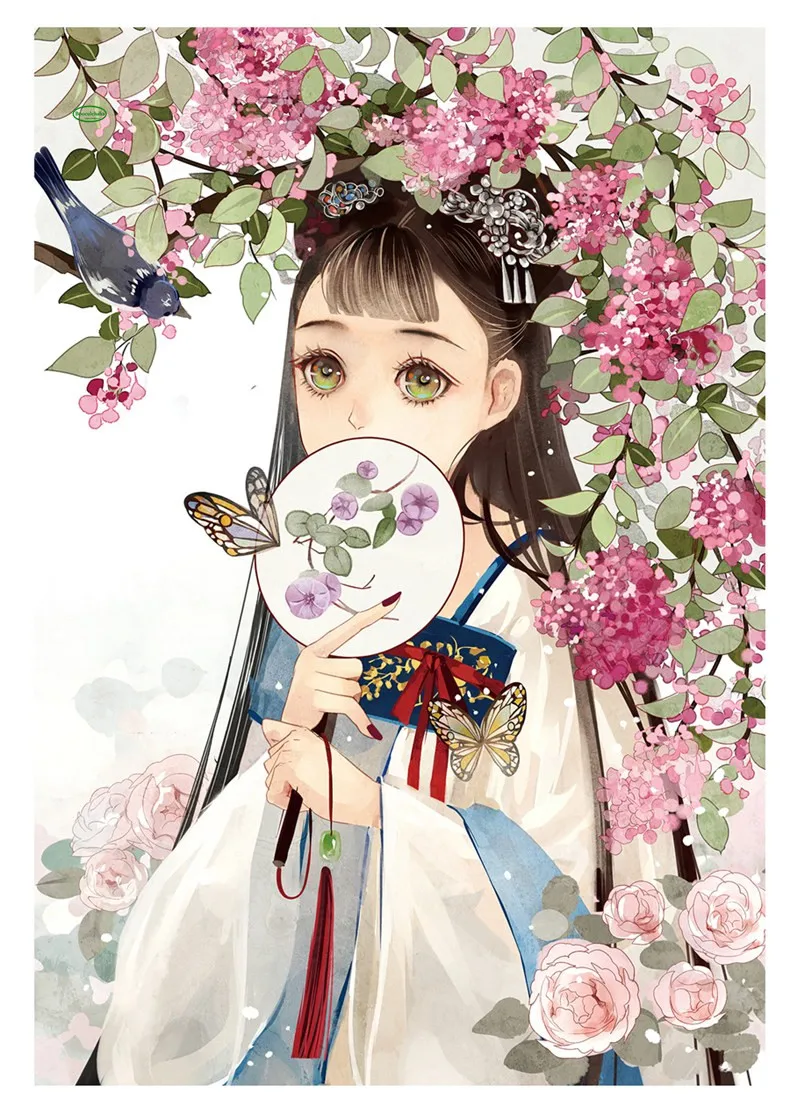 Цветы: первая личная коллекция Changle красивая девушка в древнем стиле иллюстрация
