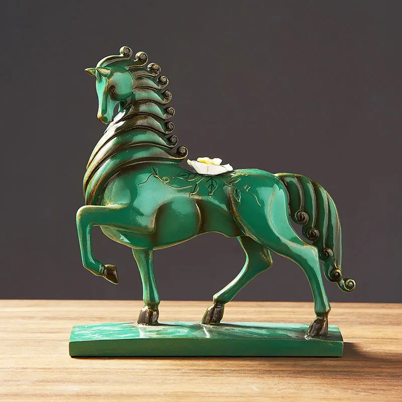 

Feng Shui Desk Resin Horse Figurines Animal Statue Vintage Home Decor Crafts Ornaments Home Decoration Battle Steed ChineseStyle
