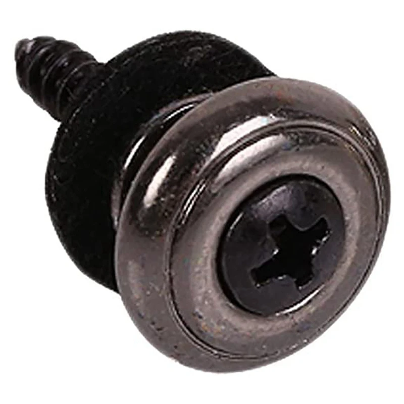 

6 Pieces Mushrooms Head Guitar Strap Buttons Strap Locks Chrome (Black) with Guitar Knobs Aluminum