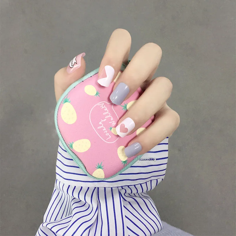 24 шт./компл. для девушек с милыми сердечками рукоделия белый серый цвет накладные