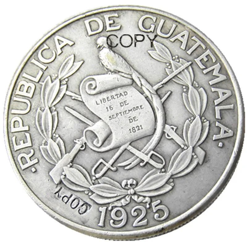 Guatemala 0 5 кетзал 1925 Посеребренная копировальная монета | Дом и сад