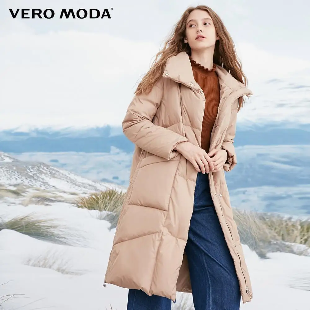 Vero Moda женский с высоким воротником ветрозащитный рукав 80% белый утиный пух длинный пуховик парка пальто | 318412501 - Цвет: Natural