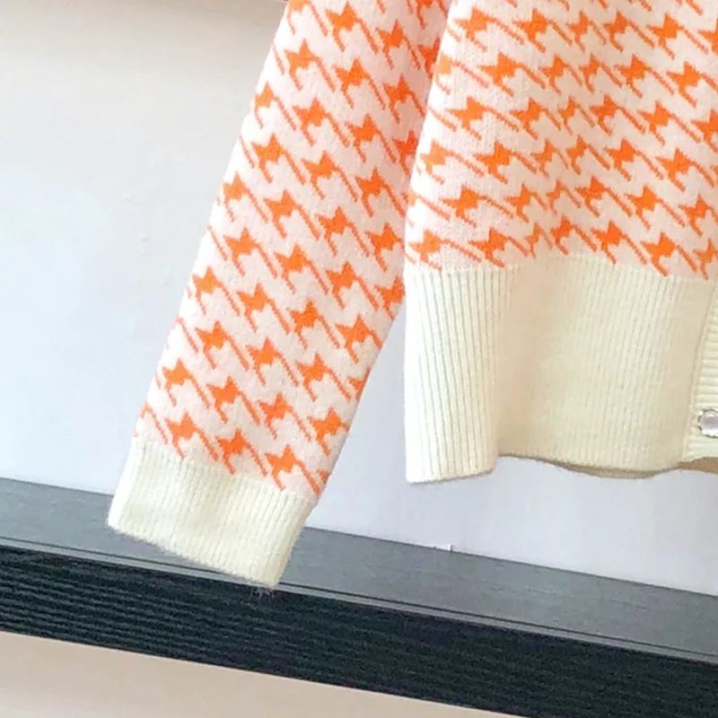 Женский клетчатый свитер MUMUZI короткий кардиган в Корейском стиле Свободный