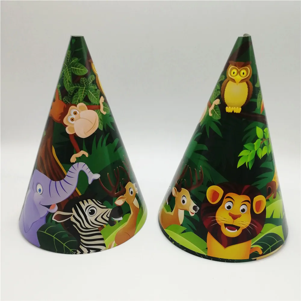 6 шт. вечерние шапки с рисунками животных из мультфильмов джунглей для детского