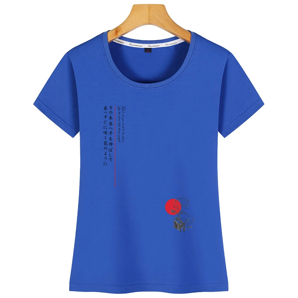 Топы Футболка Для женщин Мотивирующий вдохновляющий японский надписей