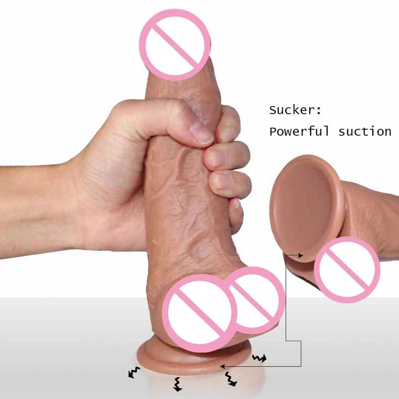 Искусственный пенис для мастурбации 21 см с мощной присоской секс-игрушки