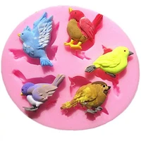 cute birds shape silicone fondant cake decorating mold chocolate polymer clay mould animal cake tool for bakeware
