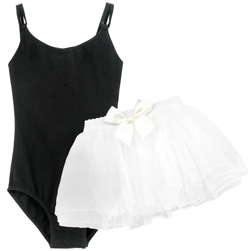 

Dance clothes children's new exercise ballet girl dancing gymnastics one-piece black skirt suit