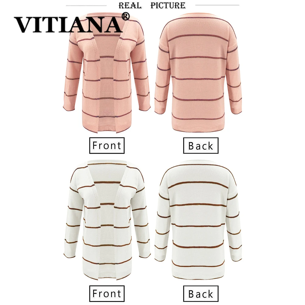 VITIANA Женский Повседневный Кардиган Свитер женская одежда на осень-зиму 2019