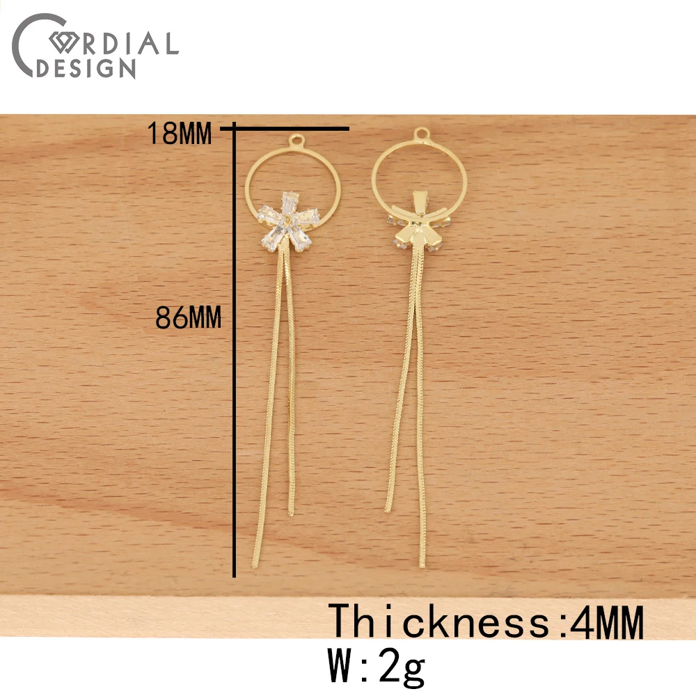 

Cordial Design 50Pcs Earring Accessories/Hand Made/Jewelry Findings & Components/Earring Pendant/Claw Chain/DIY Making/CZ Charms