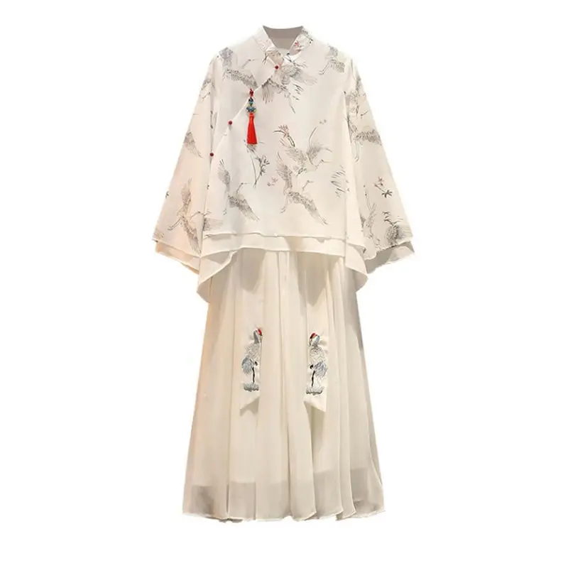 

2021 Spring Summer New Chinese Style Hanfu Dress Plus Size Women's Dress Improved Cheongsam Dress Woman Dress