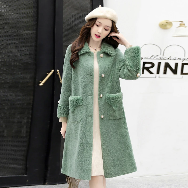 

Woman Coat Loose Temperament Lambswool Turn Down Collar Teddy Coat Particle Fleece Warm Long Sleeve Luxury Elegant Woman Coat