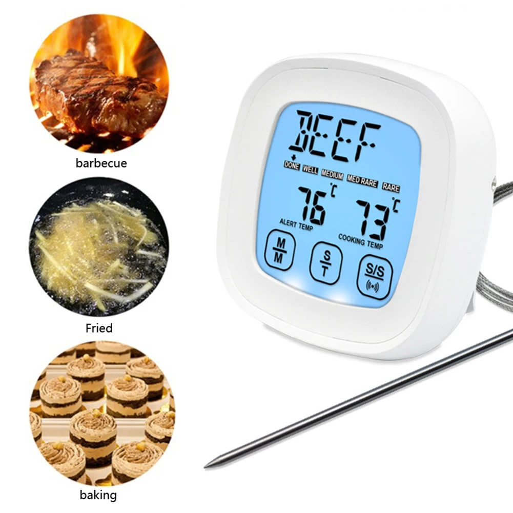 

Digital Meat Kitchen Thermometer Stainless Touch Screen Waterproof Grill Temperature Probe Oven Cooking BBQ Cooking Tools