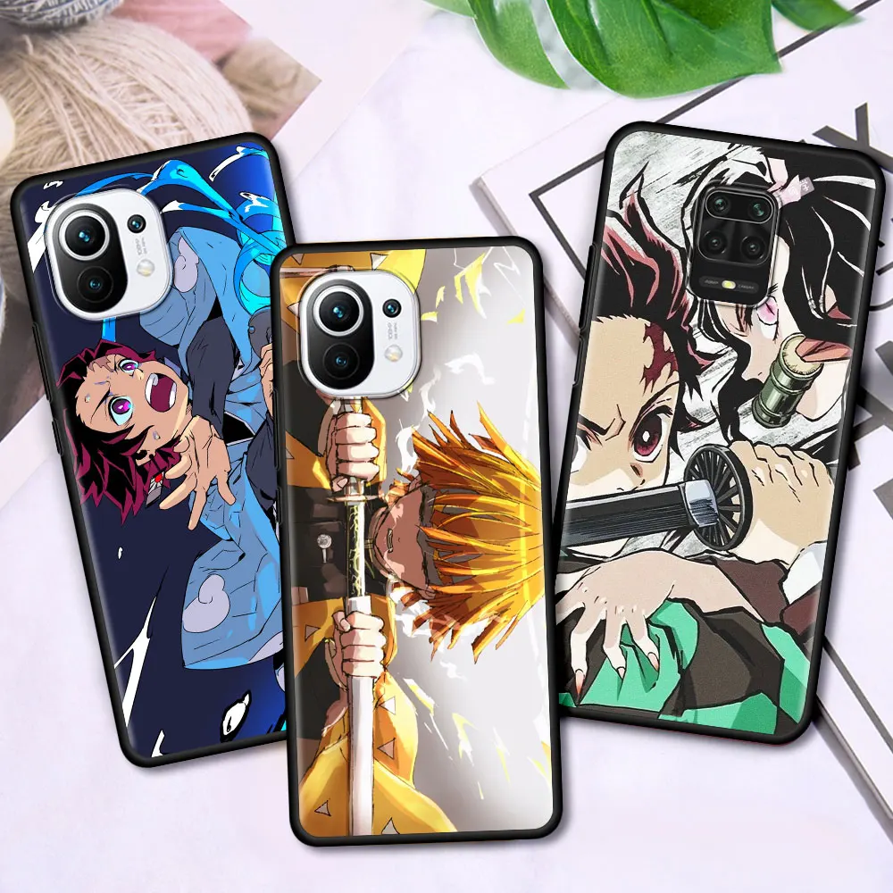 

Anime Imetsu No Yaiba Demon Slayer Case For Xiaomi Mi Poco M3 X3 NFC 9T 10T Pro 5G Phone Cover For Redmi Note 9S 9 8 8T 9C Shell
