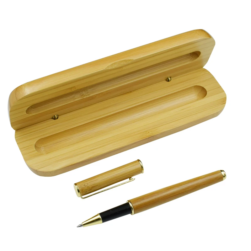 Гелевая ручка с чехлом набор из натурального бамбукового материала роскошная в
