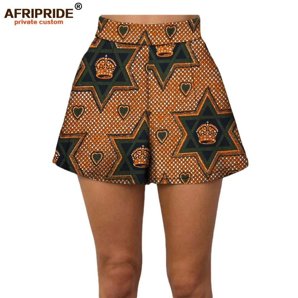 404 Летние женские пляжные шорты AFRIPRIDE индивидуальные повседневные короткие штаны хлопок батик принт Африканский A722108 - Цвет: 404