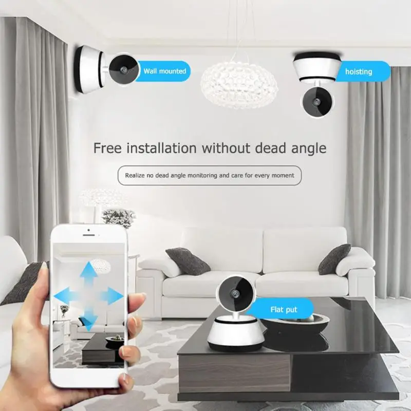 

VODOOL 720P HD Rotation Wifi IP Camera Infrared Wireless Security Monitor Webcam 360 Degree View Motion Detection IP Camera