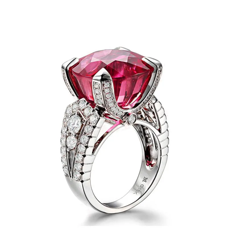 Роскошное большое Ювелирное кольцо с гранатом 10ct AAAAA циркониевый камень 300 шт.