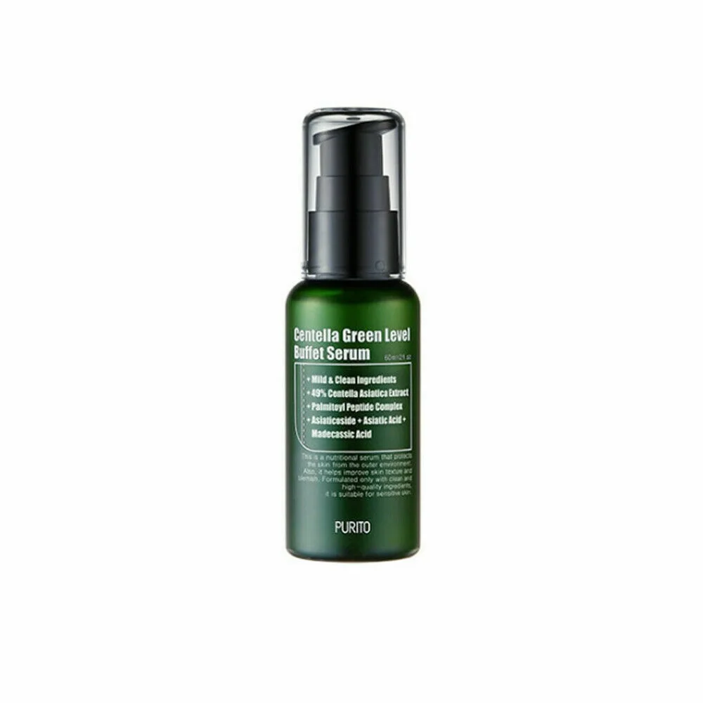 

PURITO Centella Green Level Buffet Serum 60ml 49% Centella Extracts Calm Down Inflamed Skin Reduce Pigmentation Antiwrinkle Care