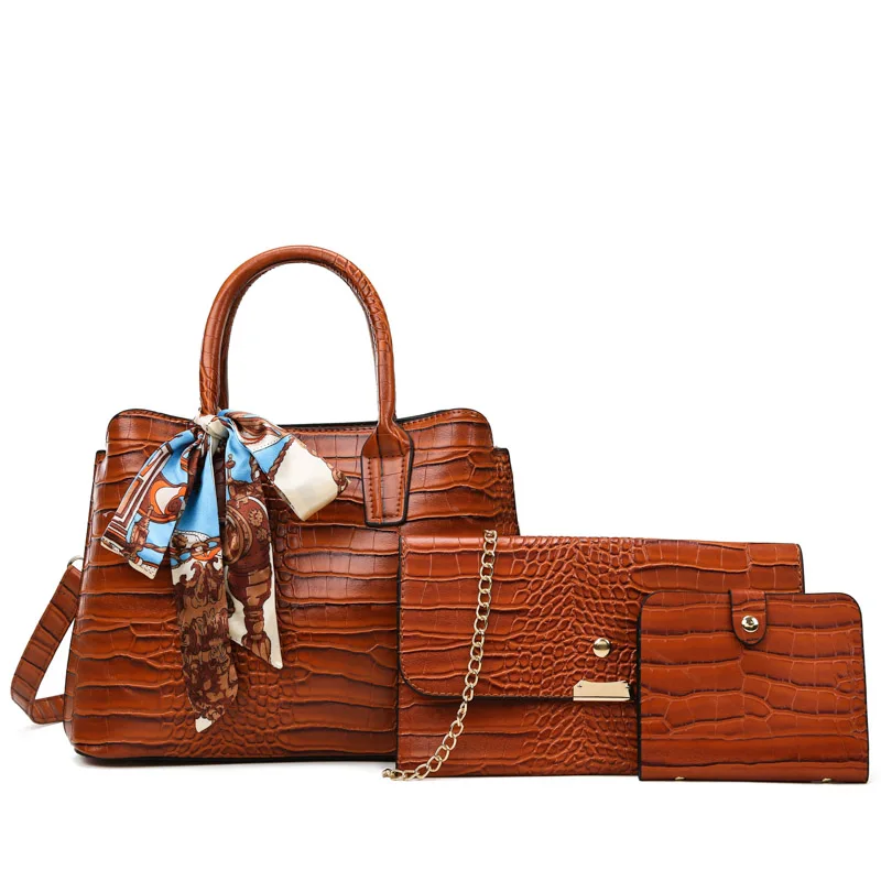 

Модные женские Сумки из искусственной кожи, вместительные сумки-тоуты, высококачественный Дамский кошелек, сумка на плечо, Повседневная сумка-мессенджер из 3 предметов