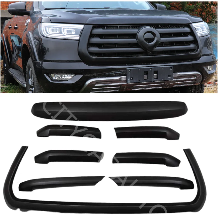 

Front Racing Grills Cover Matte Black Fit For Greatwall Poa GMW Power Cannon 2020 2021 Mesh Grille Grill Auto Accessories Parts