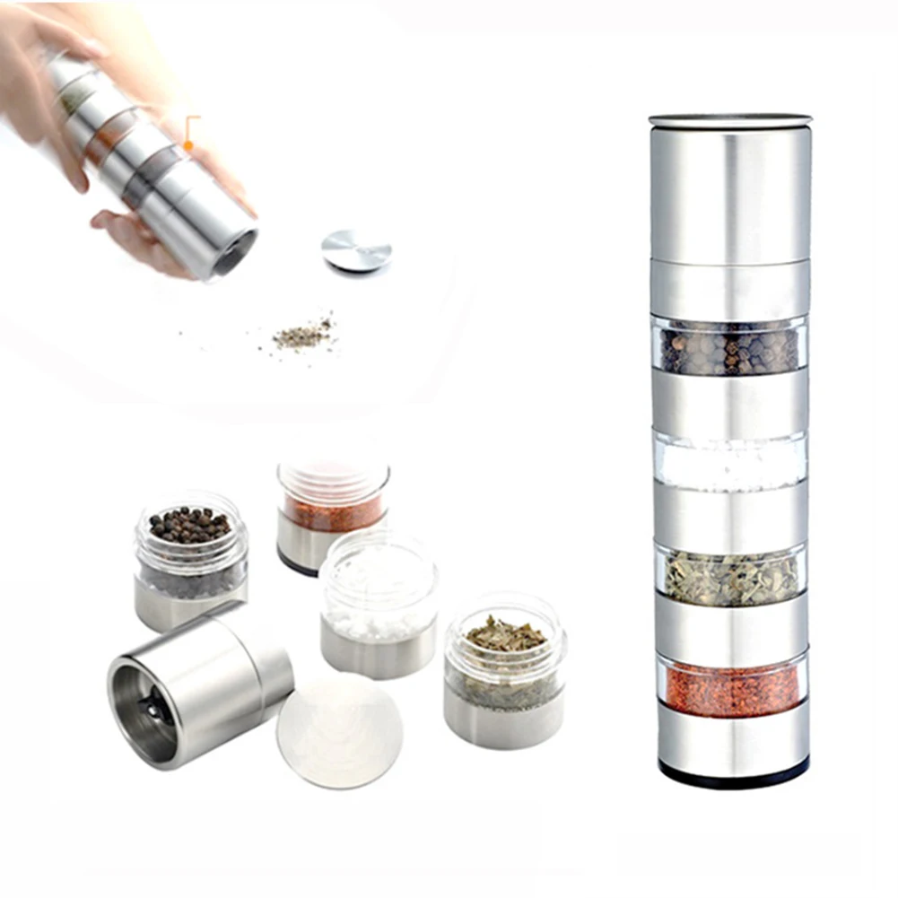 

Pepper Grinder Stainless Steel Manual Salt Seasoning Mill Spice Pepper Grinding for Kitchen Cooking Tools