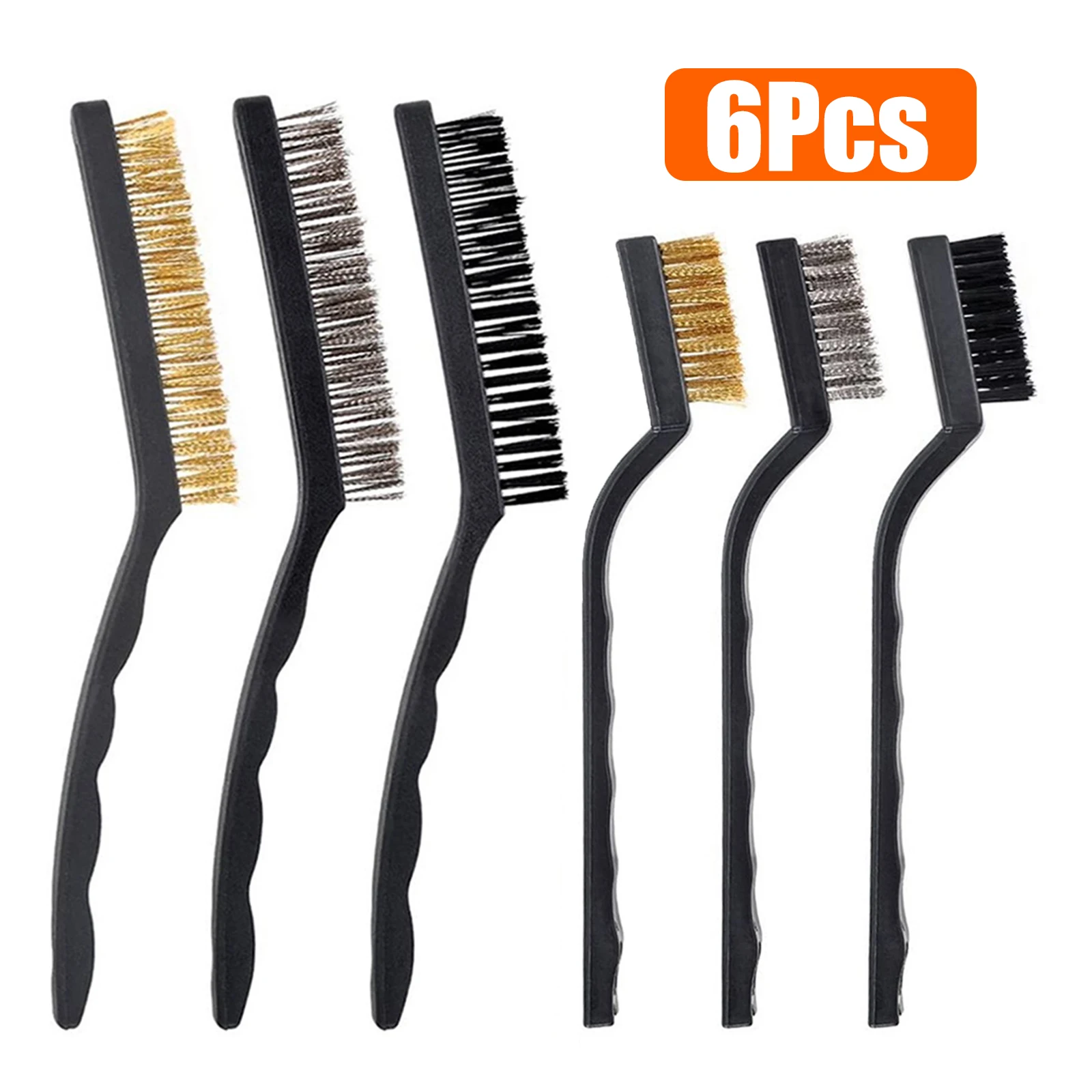 

6Pcs Gun Cleaning Brush Wire Brushes Set Small Metal Cleaning Brush kit Brass/Stainless Steel/Nylon Heavy Duty for Hunting Gun