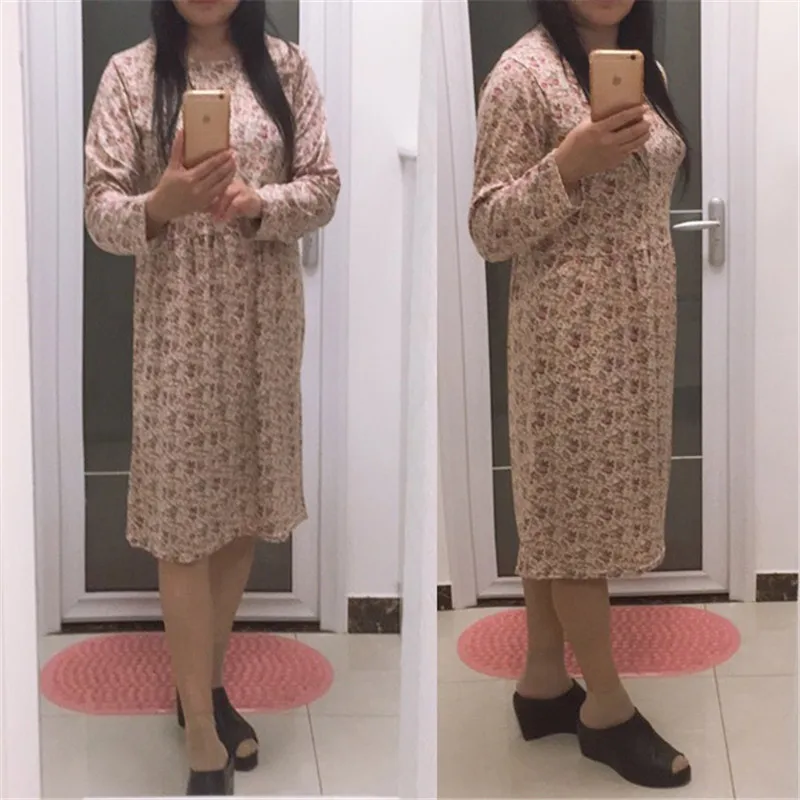 Женское S 4XL весеннее розовое платье с цветочным принтом больших размеров