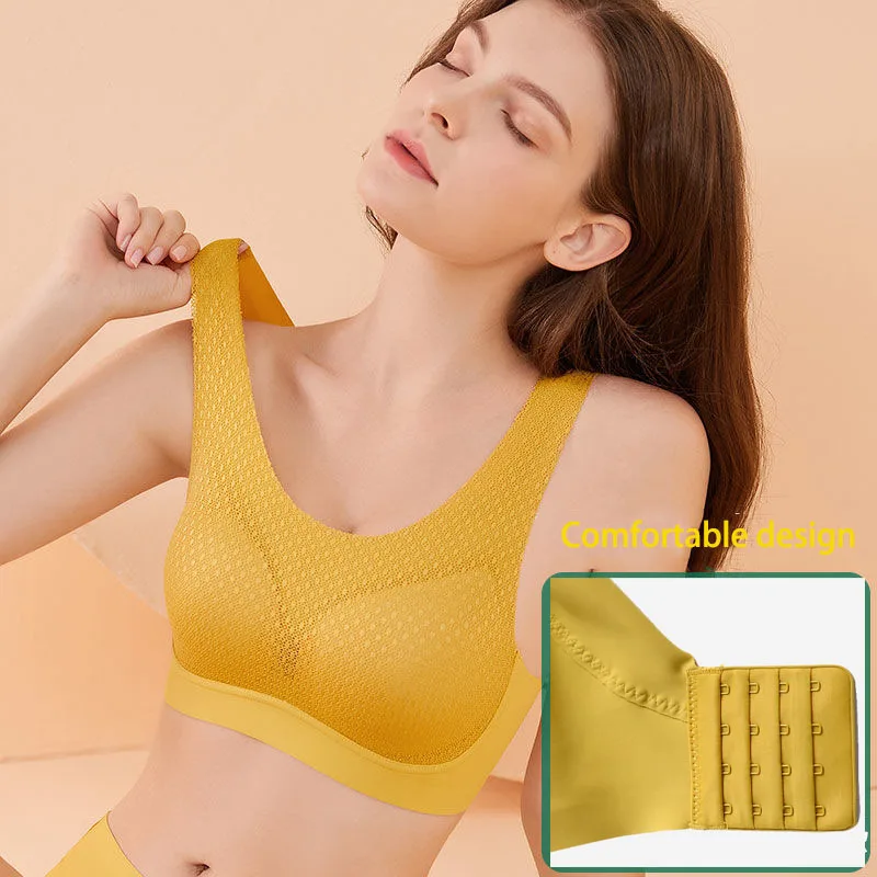 

Latex Women's traceless underwear women non steel circle gathering anti-sagging sub-breast Lace vest-style Bra