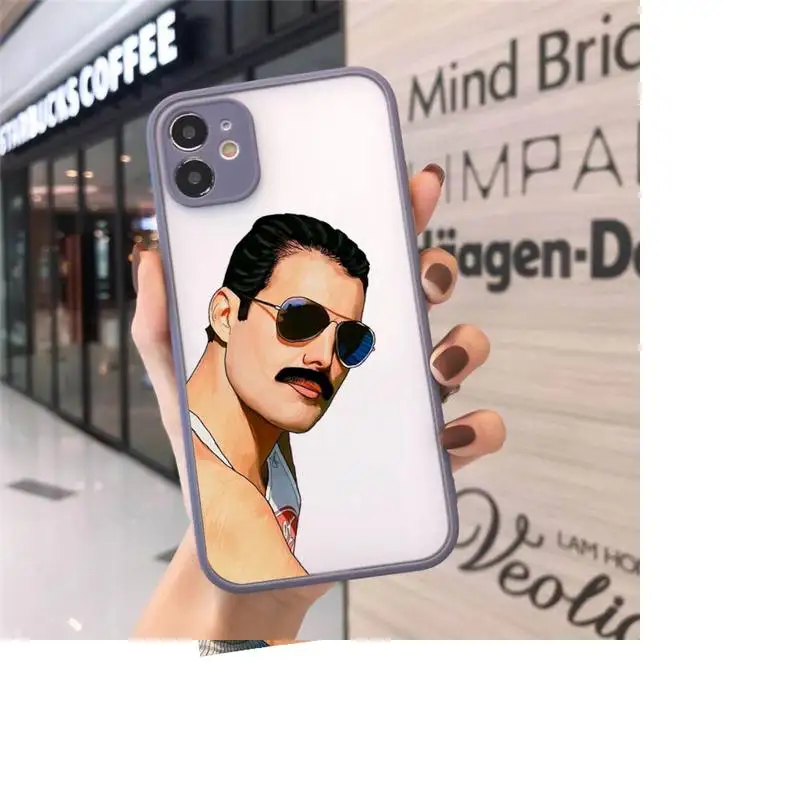 

Freddie Mercury Queen band luxury Phone Cases shell matte transparent For iphone 7 8 11 12 plus mini x xs xr pro max cover