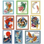 Наборы для вышивки крестом Joy Sunday Fish, с принтом ворот дракона, 11CT, 14CT, счетный Набор для вышивки, набор для рукоделия