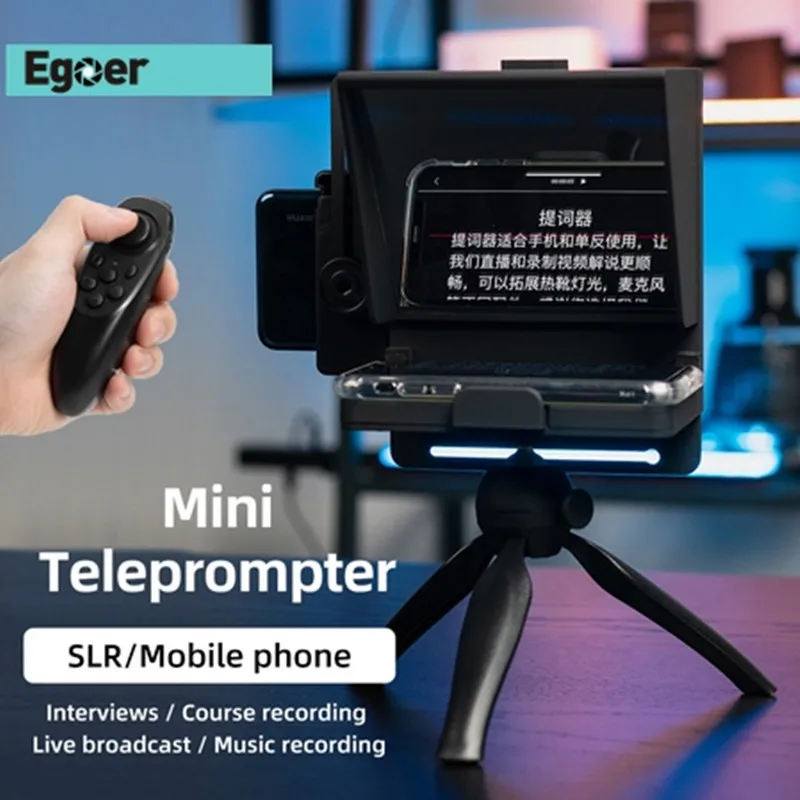 

Mini Portable Prompter Smartphone Teleprompter for youtube Live vlog video Interview Speech for DSLR Cameras cell Phone