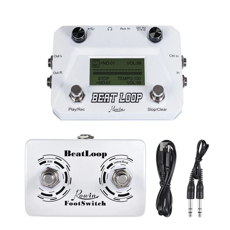 Rowin Lbl - 01 Guitar Beat Loop Drum Machine With Foot Switch 3 Different Modes Usb Type Looper Lcd Backlight | Спорт и развлечения
