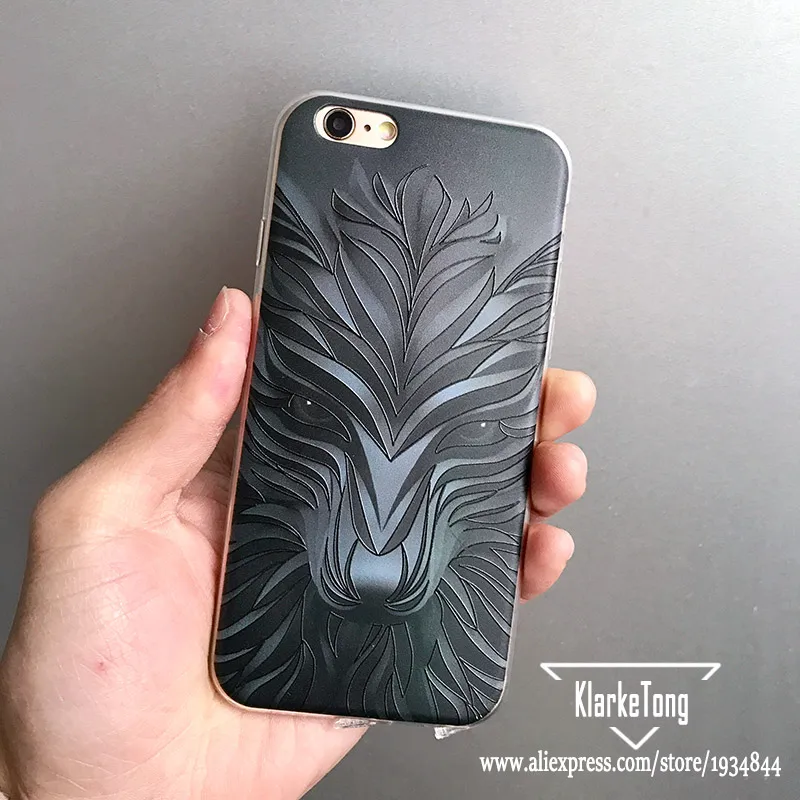 Роскошный 3D рельефный чехол для телефона iphone 12 11 8 7 6S Plus Xs с мультяшным волком