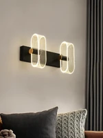 simple modern led wall lamp aluminum creative black wall sconce for bedroom bedside background corridor aisle stairwell deco
