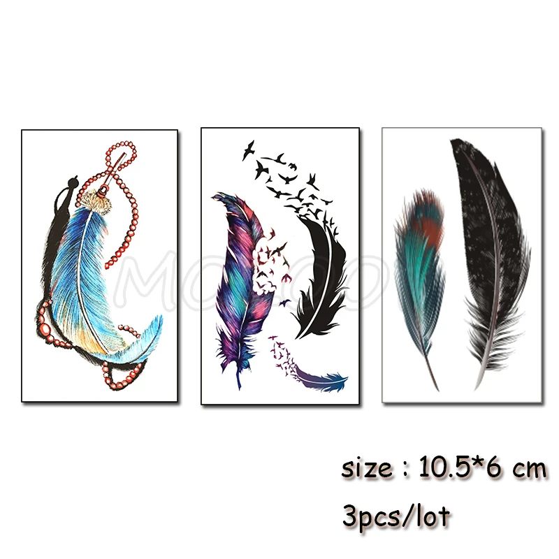 3 шт. водостойкие черные тату наклейки на тело|Временные тату| |