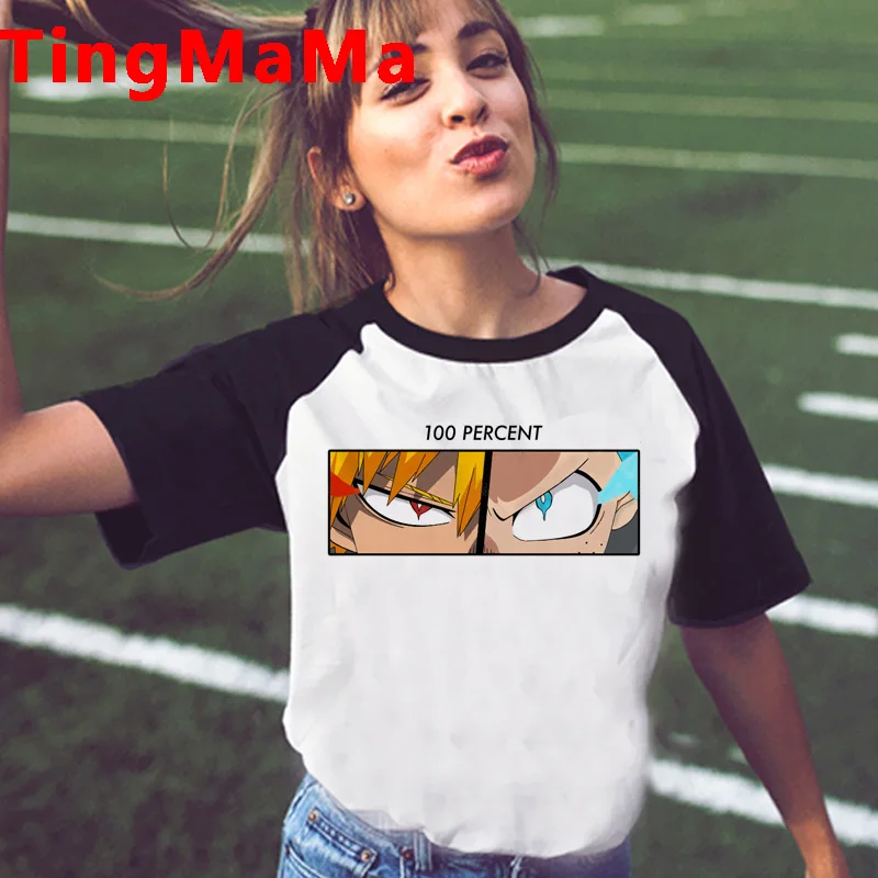 Женская футболка с японским аниме Мой герой Kawaii летние топы забавная Boku No Hero academic