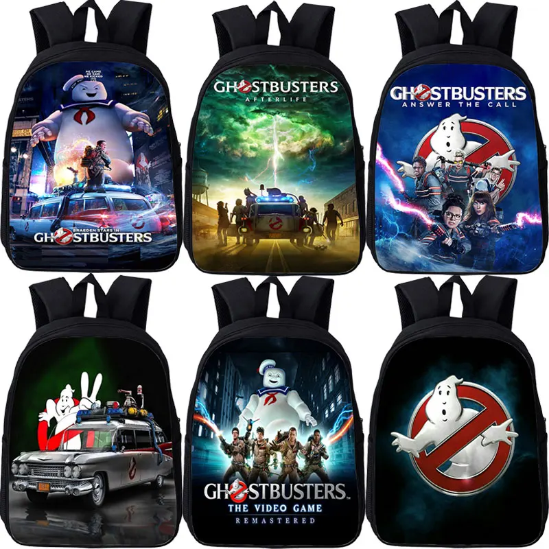New Movie Ghostbusters Afterlife Backpacks Cartoon Mochila Boys Boobag Children Schoolbag Kindergarten Bag Kids Backpack 12 Inch
