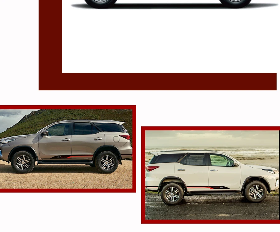 Автомобильные наклейки 2 шт. 4x4 внедорожные стильные Автомобильные Боковые двери графические виниловые классные аксессуары автомобиля наклейки на заказ для toyota FORTUNER