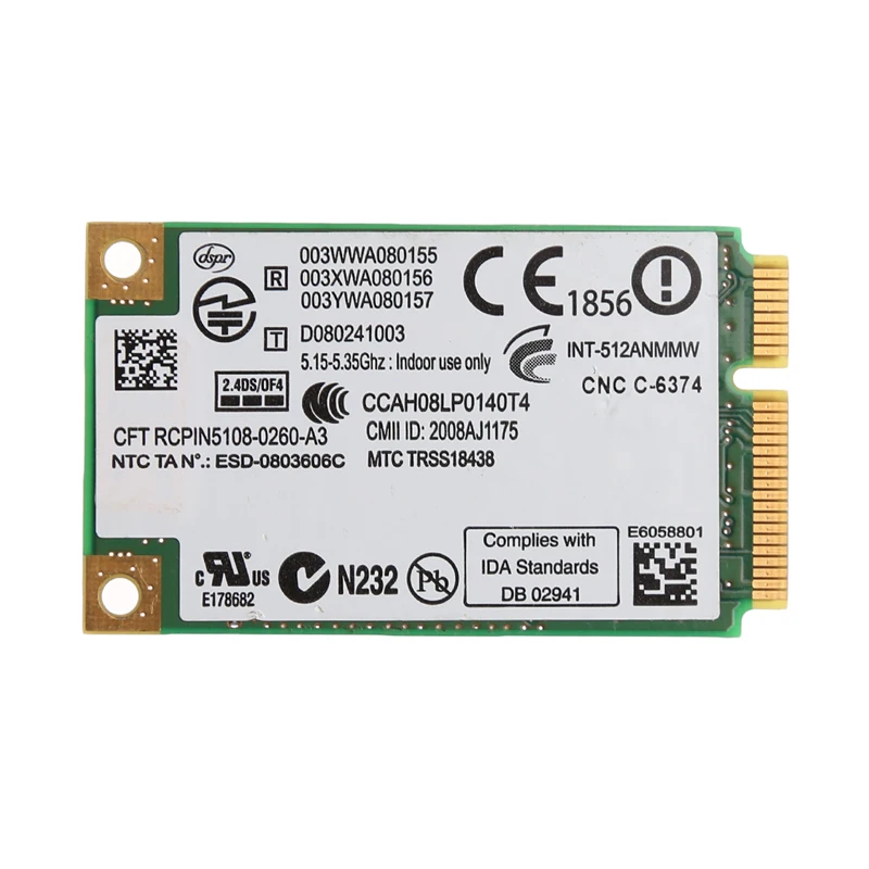 Для Link Intel 5100 WIFI 512AN_MMW 300M Mini PCI-E плата Wireless WLAN Card 2 4/5GHz |