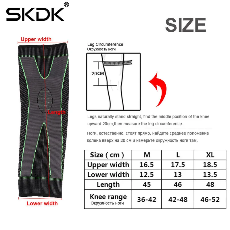 

1PCS 2020 Knee Support Protective Sports Knee Pad Breathable Bandage Knee Brace Basketball Tennis Cycling sport running